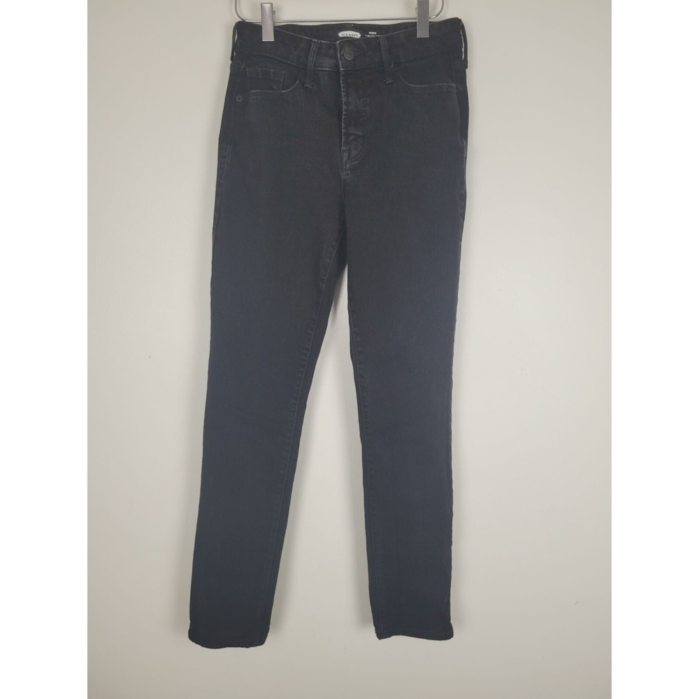 Old Navy Jeans 4 Womens Black High Rise Power Slim Straight Secret Slim Pockets